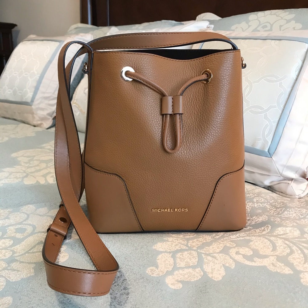 Michael Kors Brown Crossbody Bag with Drawstring Closure